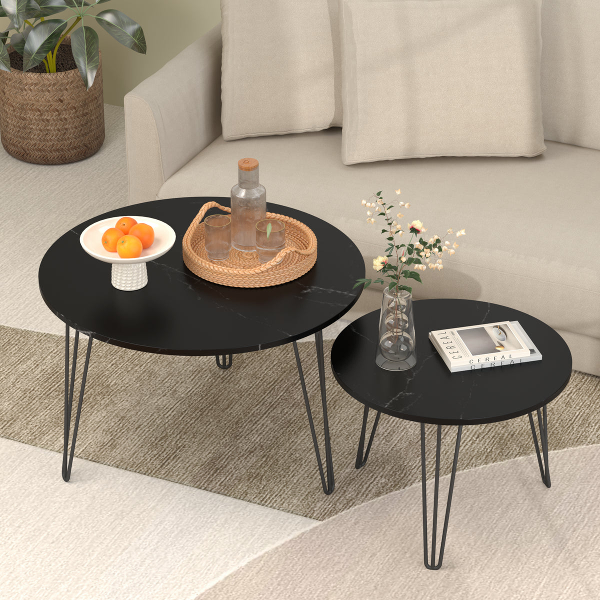 Nesting Coffee Tables — Black, Set of Two in Black — supplier product view