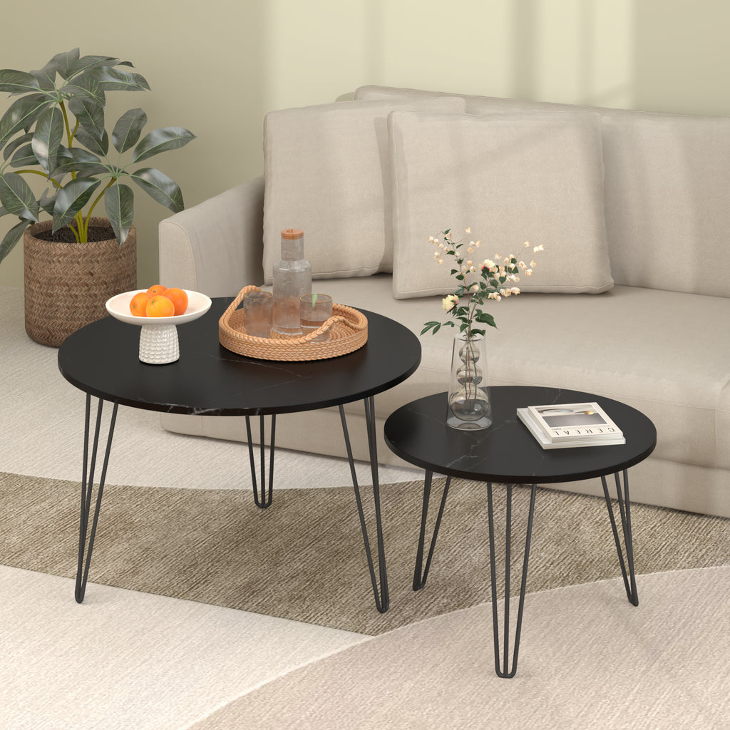 Nesting Coffee Tables — Black, Set of Two in Black — detail view 3