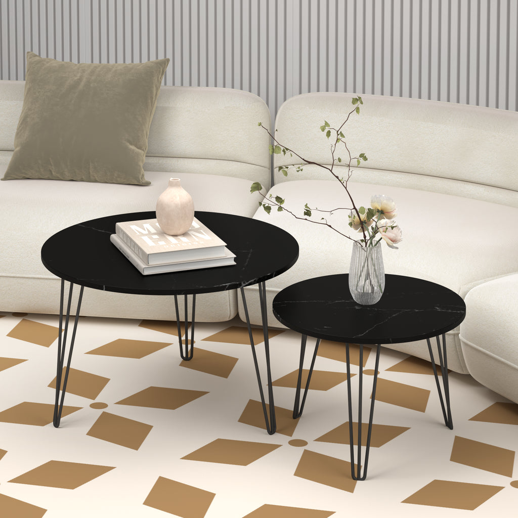 Nesting Coffee Tables — Black, Set of Two in Black — detail view 2