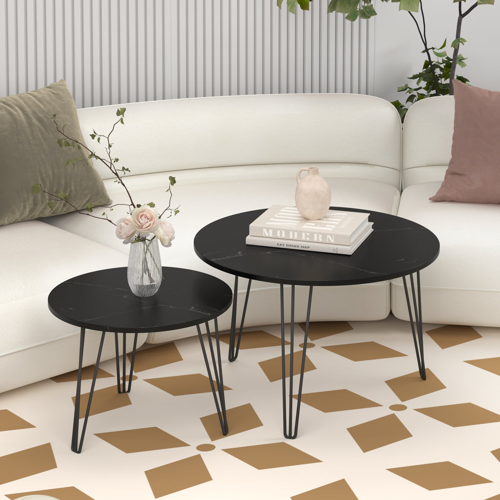 Nesting Coffee Tables — Black, Set of Two in Black — detail view 1