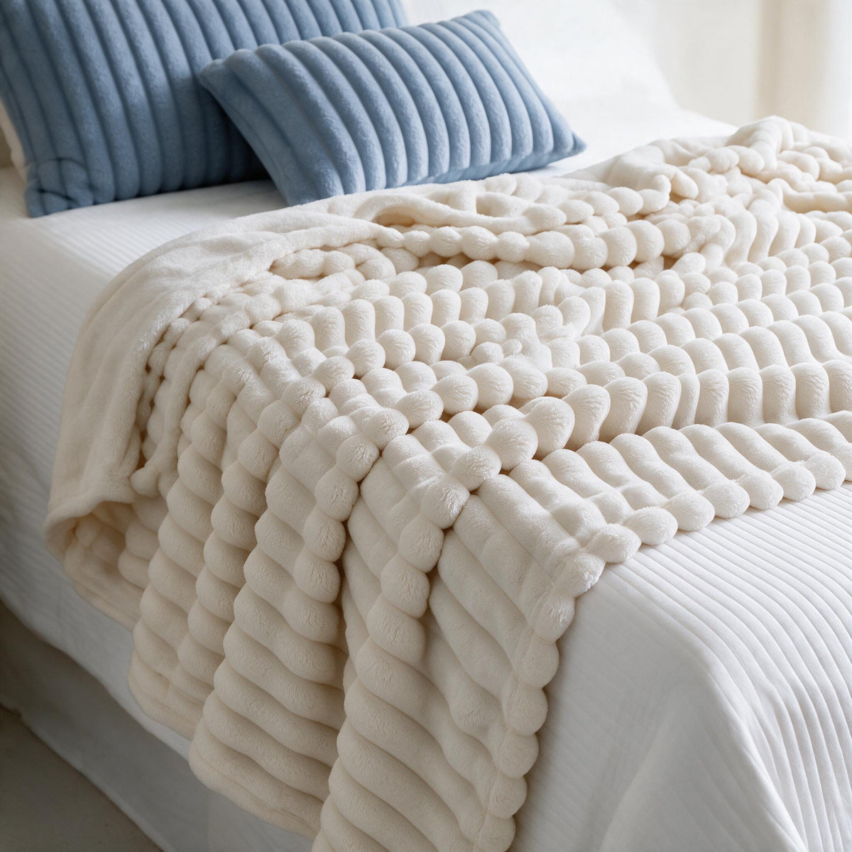 Ribbed Plush Throw Blanket