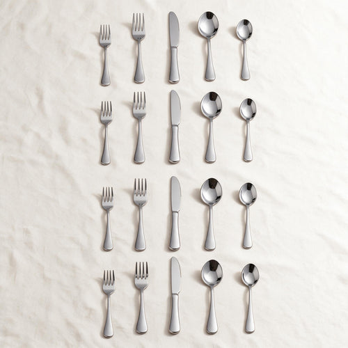 20-Piece Stainless Steel Flatware Set — Silver — premium product view