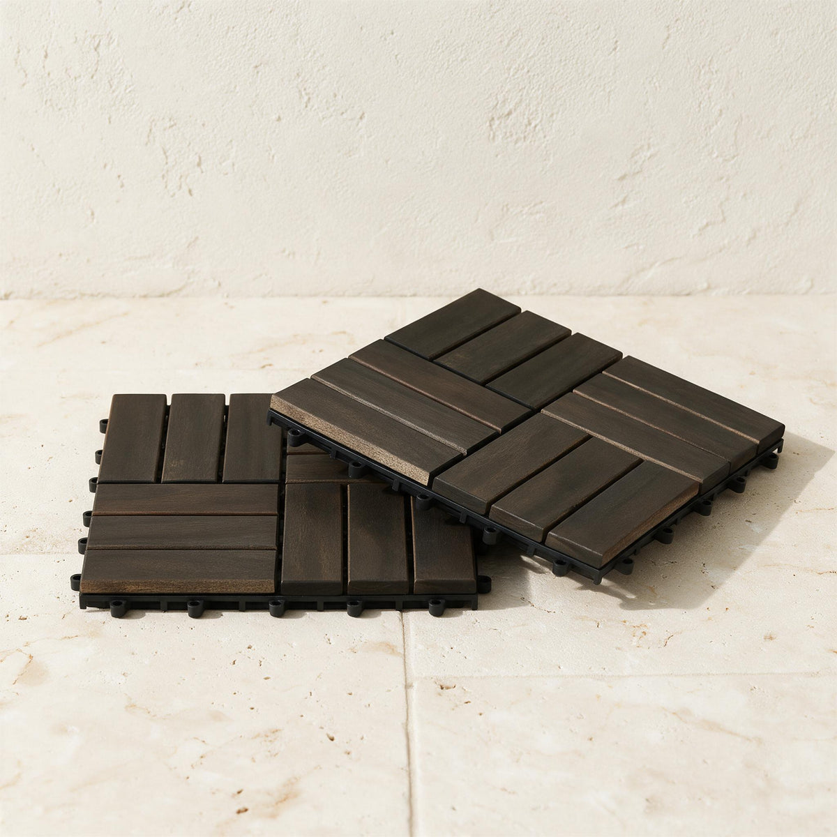Acacia Deck Tiles — 30 sq ft — close-up of the original materials and construction