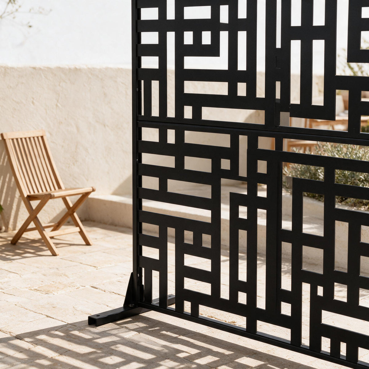 Architectural Privacy Screens — Set of 2 — close-up of the original materials and construction