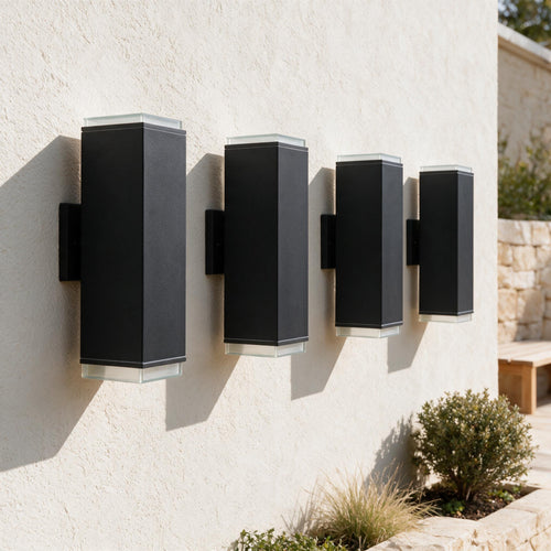 Architectural Up & Down Wall Lights — Set of 4 — full product