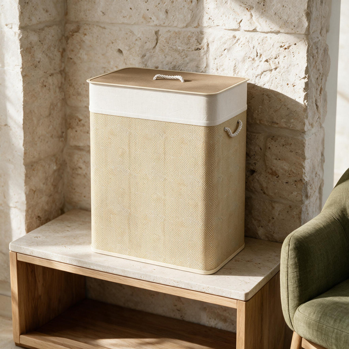 Bamboo Double Laundry Hamper — product detail