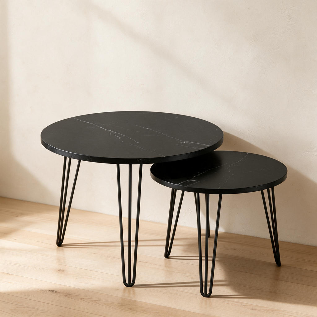 Nesting Coffee Tables — Black, Set of Two — premium product view