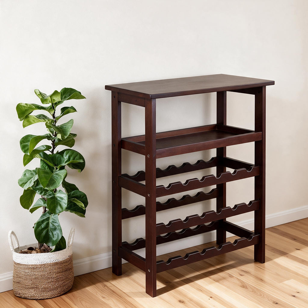 Casual Home 18-Bottle Wood Wine Rack — Brown — premium product view