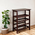 Casual Home 18-Bottle Wood Wine Rack — Brown — premium product view