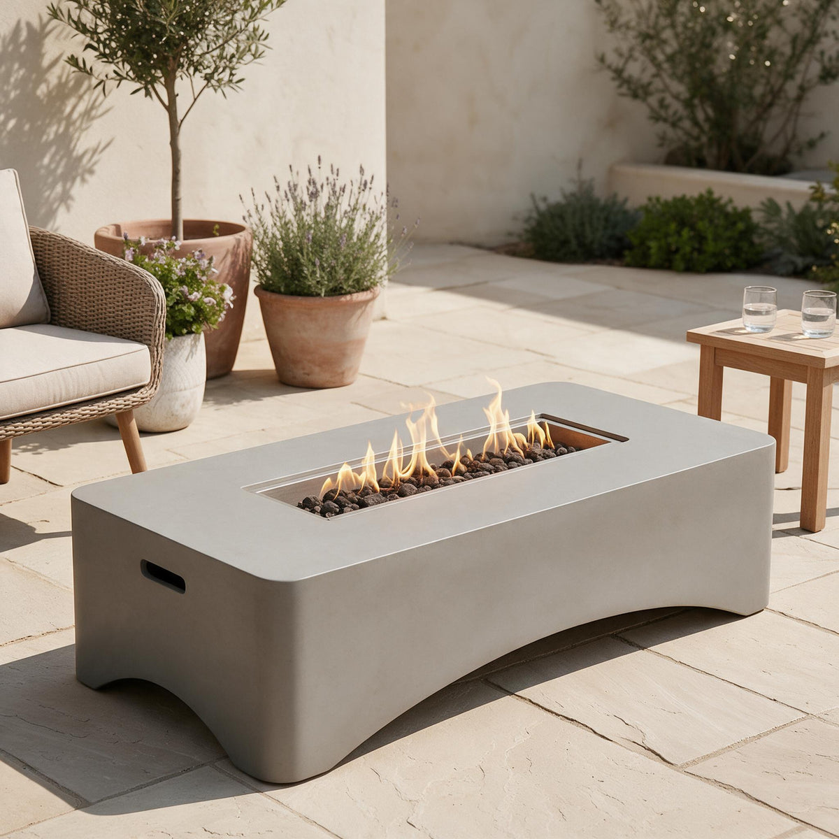 Concrete Propane Fire Table — 56 in — full product
