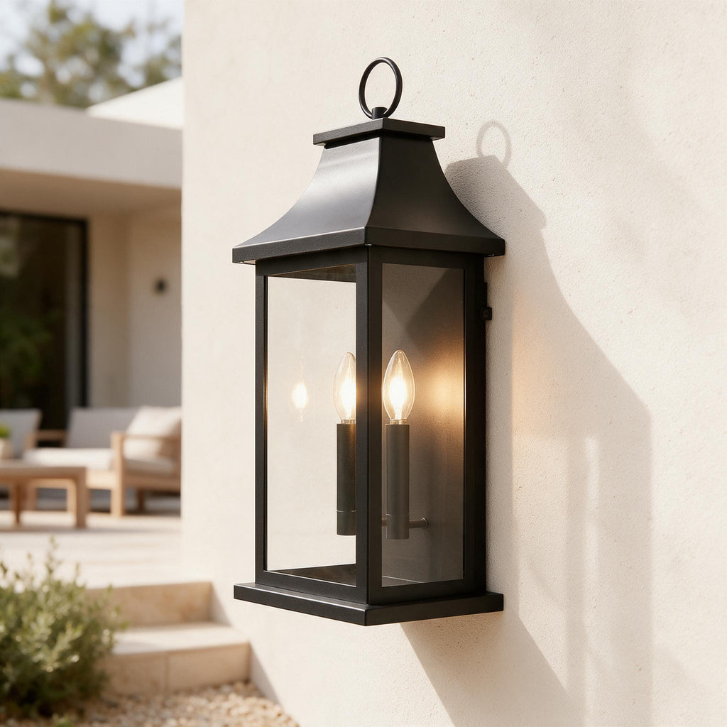 Dusk-to-Dawn Grand Wall Lanterns — Set of 2 — close-up of the original materials and construction