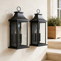 Dusk-to-Dawn Grand Wall Lanterns — Set of 2 — full product