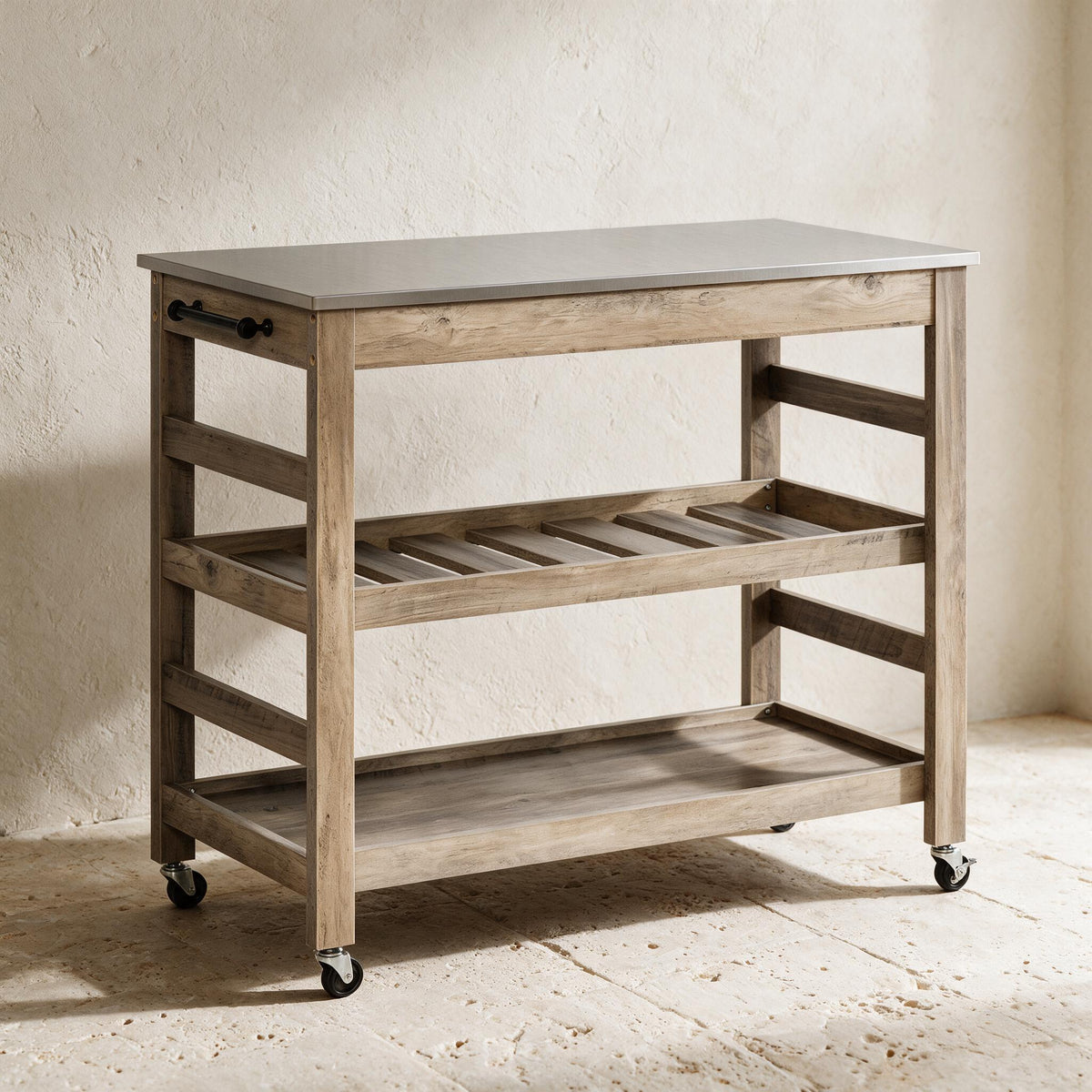 HOMCOM Rolling Kitchen Cart - Gray — premium full product view.