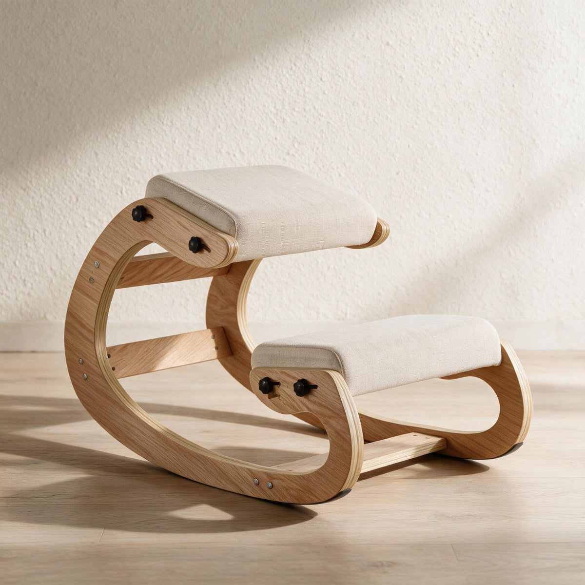 VEVOR Rocking Kneeling Chair - Natural & Beige — premium full product view.