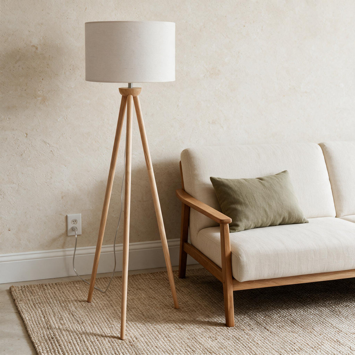Lirios Tripod Floor Lamp — styled in a calm indoor room