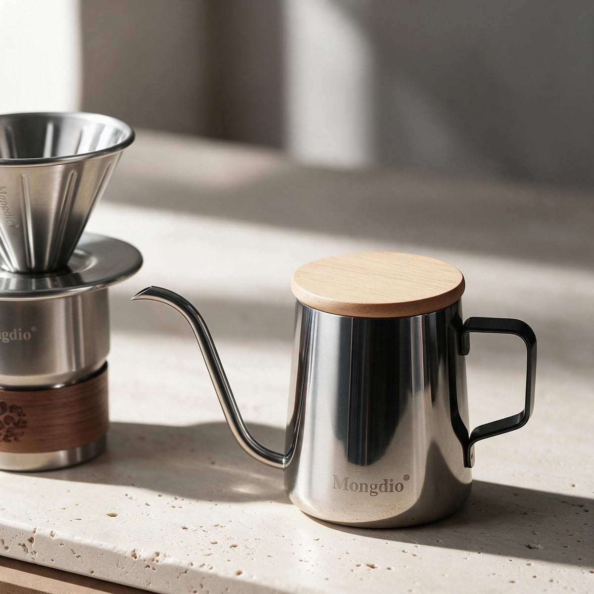 Mongdio Pour-Over Coffee Gift Set — 7 Pieces — material and construction detail