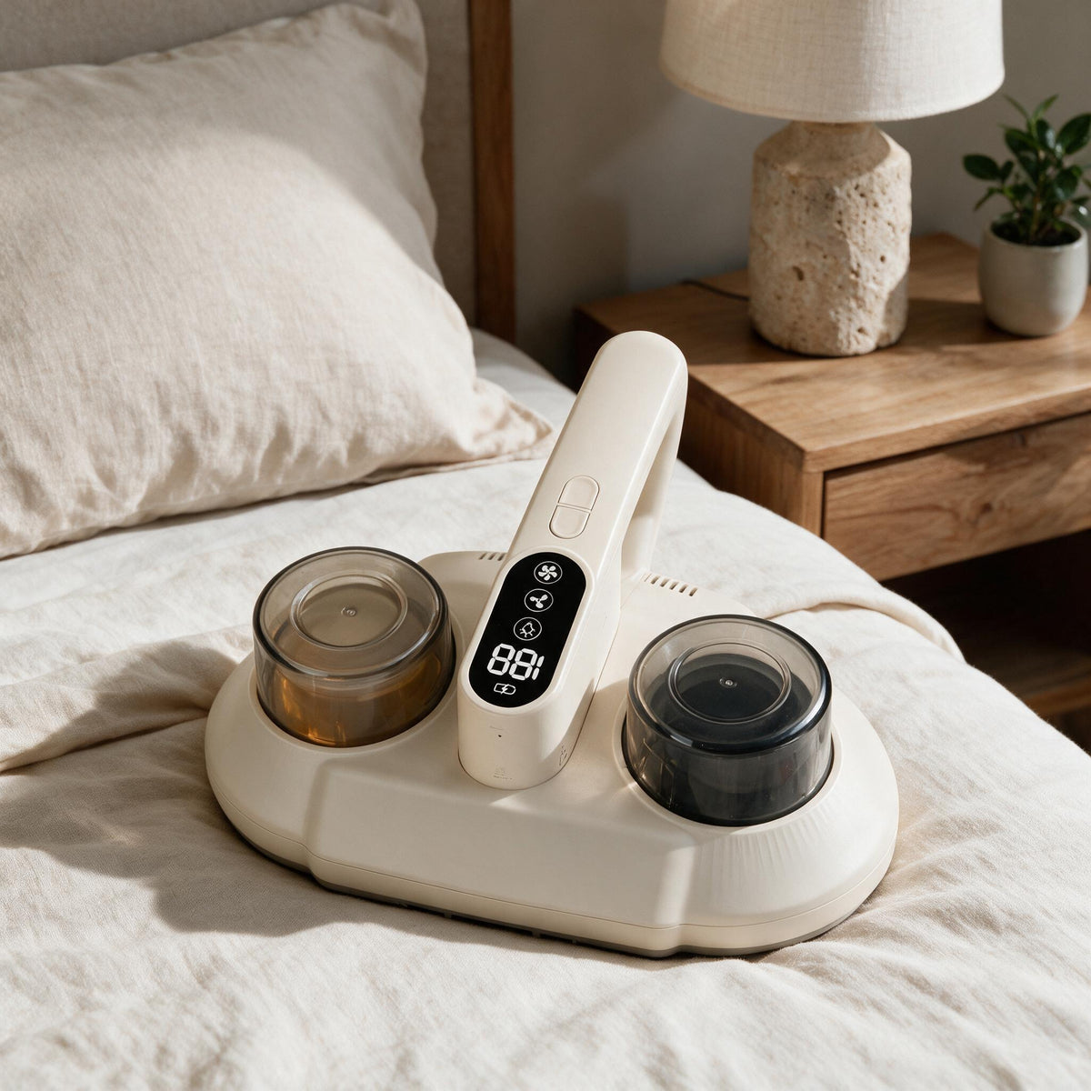 White Cordless Mattress Vacuum, premium product view.