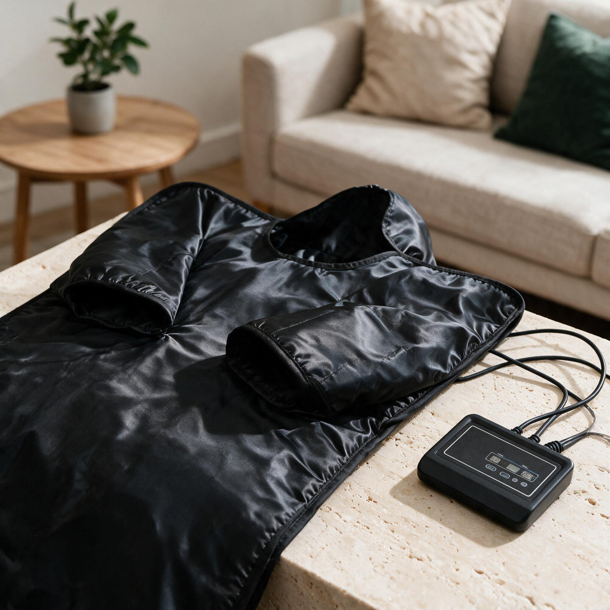 Black Infrared Sauna Blanket, close-up of original material and design details.