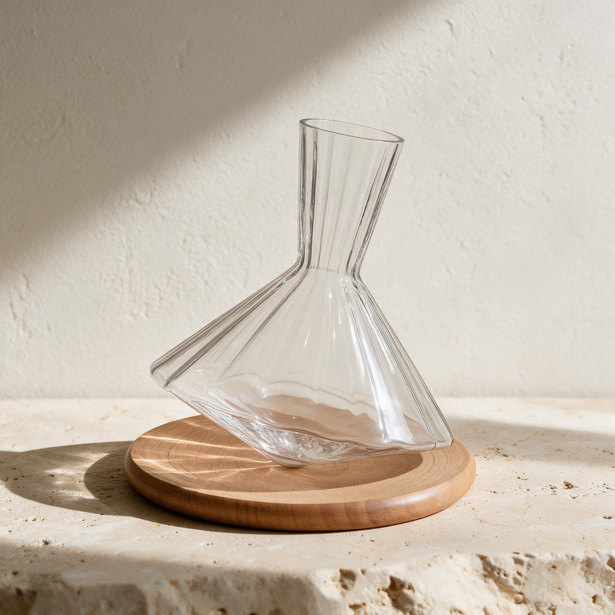Ribbed Glass Balance Decanter — 1L — full product
