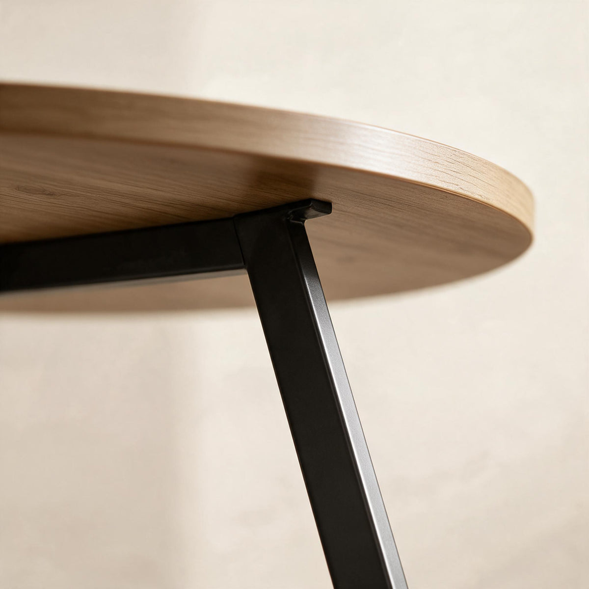 Round Dining Table — Brown, 31.5-Inch — material and construction detail