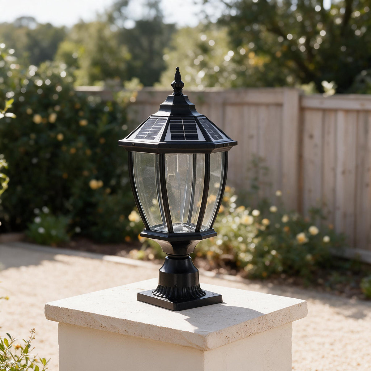 Solar Glass Garden Lanterns — Set of 2 — close-up of the original materials and construction