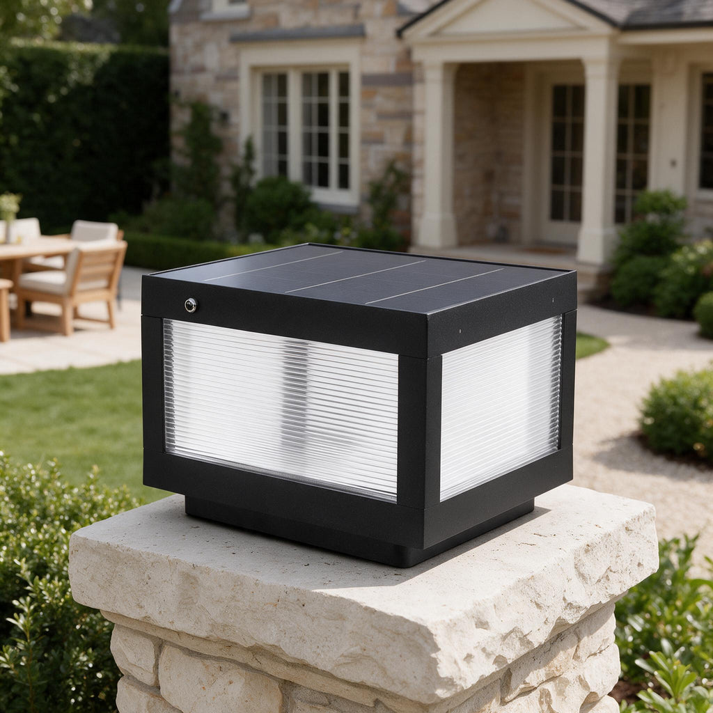 Solar Pillar Lights — Set of 2 — close-up of the original materials and construction