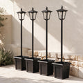 Solar Planter Lamp Posts — Set of 4 — full product