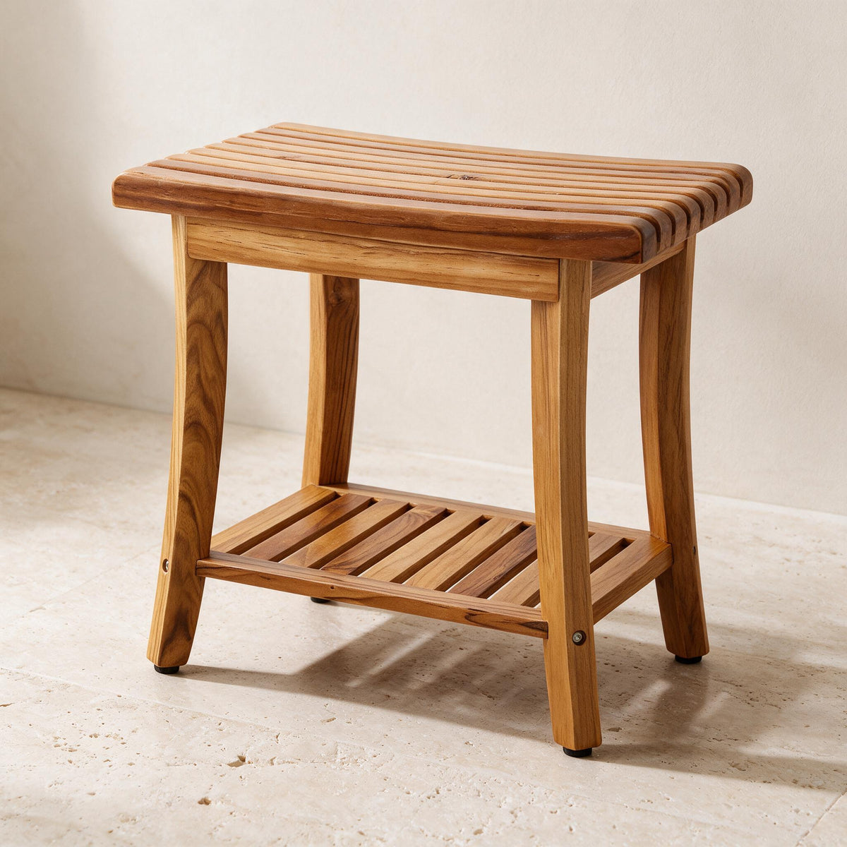 VEVOR Teak Shower Bench - 20-Inch — premium full product view.