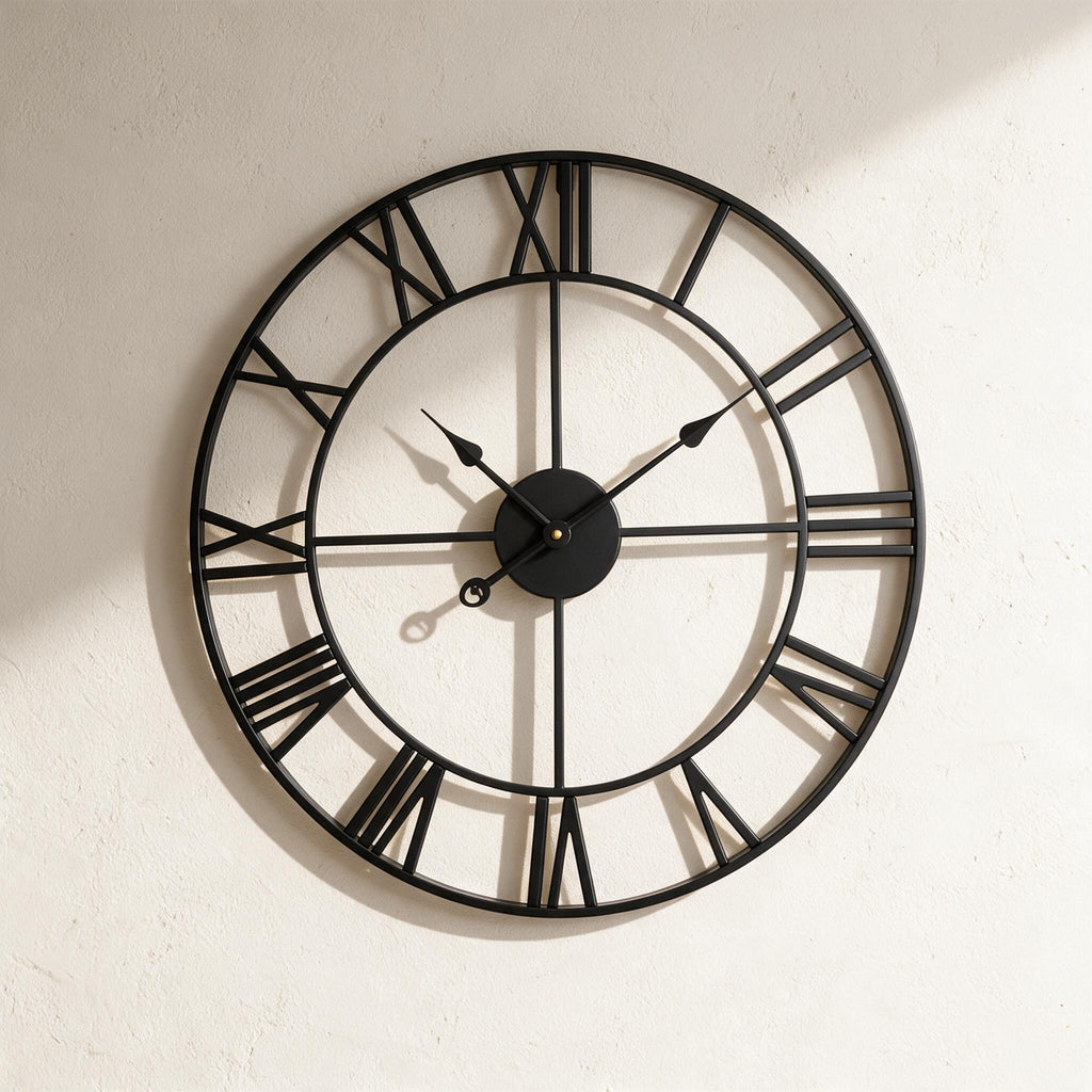 VEVOR Roman Numeral Wall Clock — Black, 24-Inch — premium product view