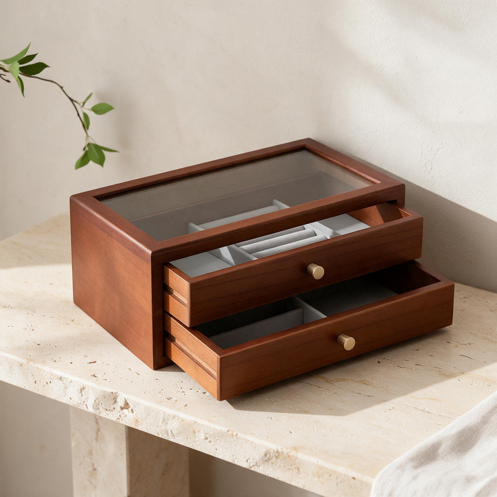 Wooden Jewelry Chest — Brown — full product