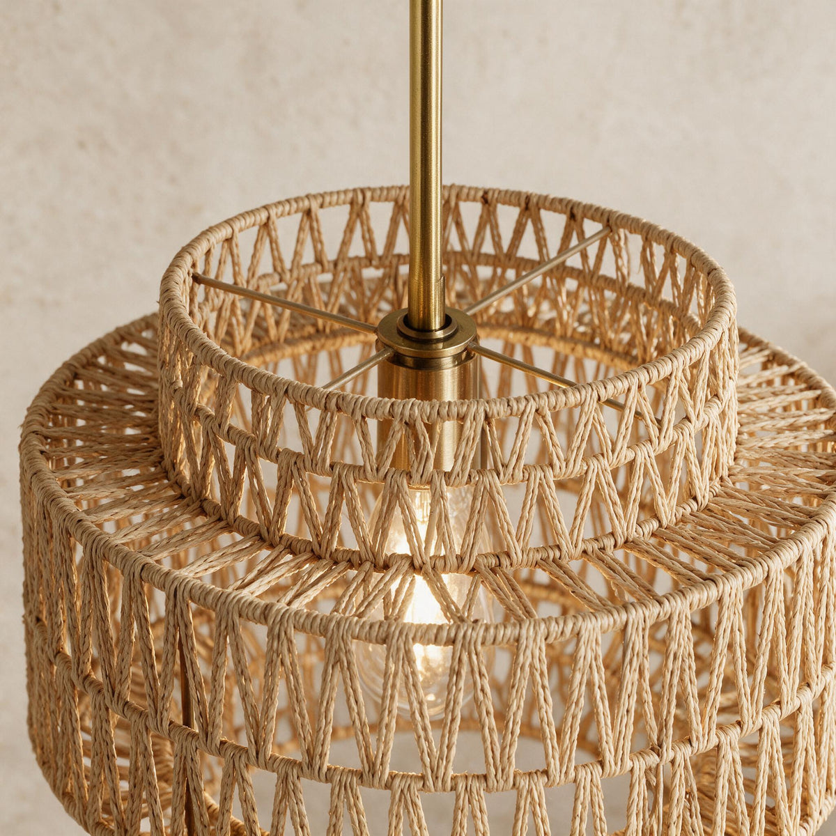 Woven Rattan Pendant Light — close-up of the product details