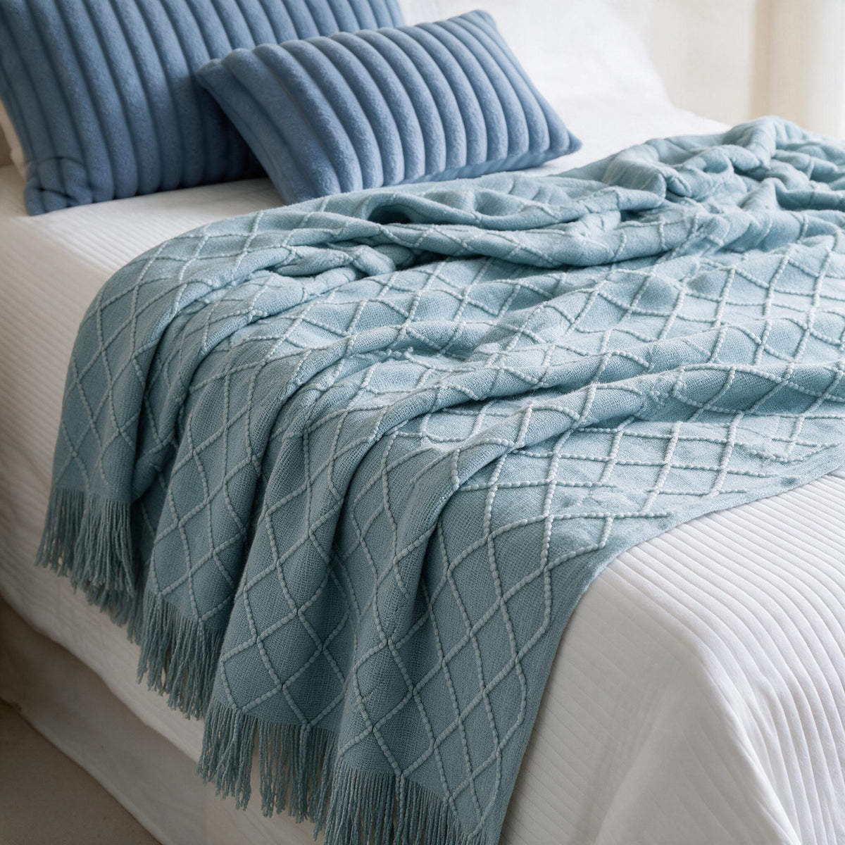 Diamond Knit Throw Blanket